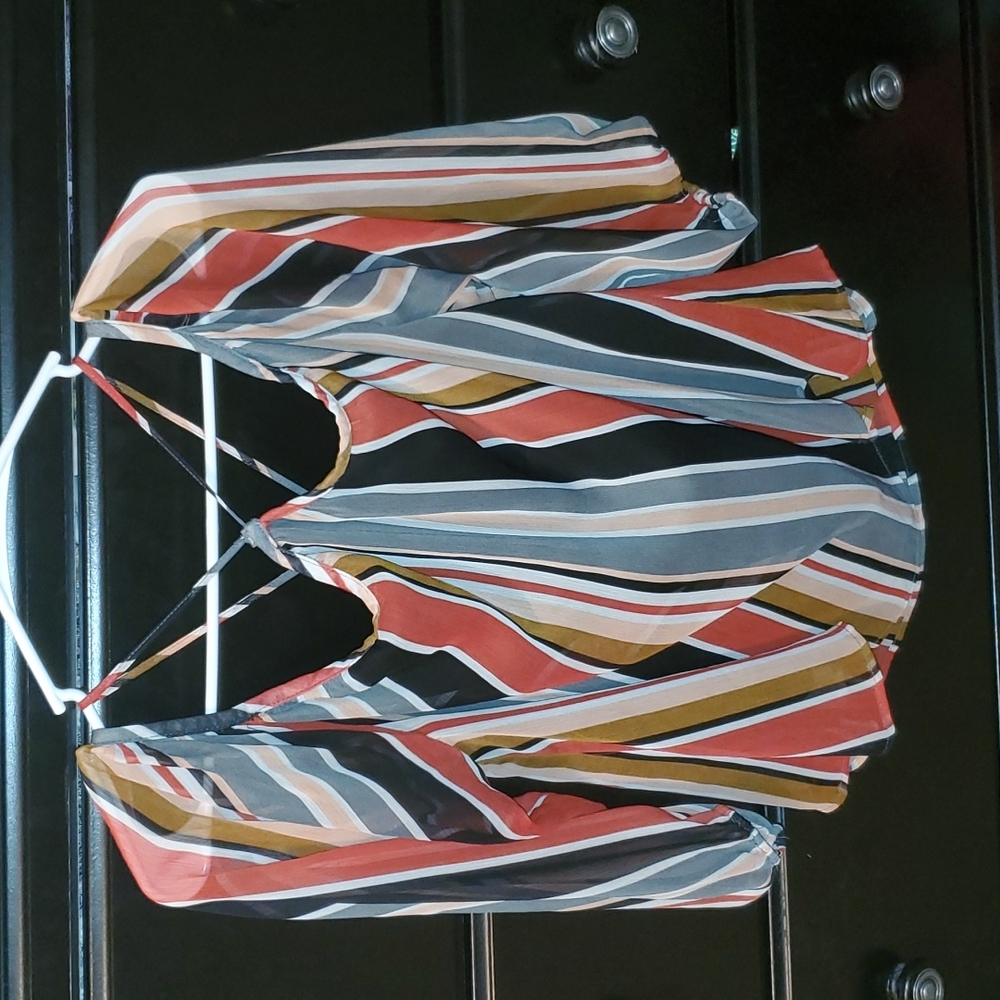 Light Polyester Striped Blouse